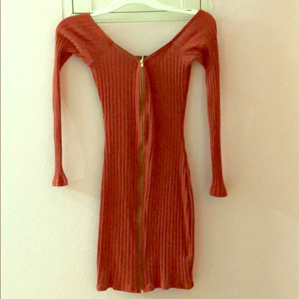 Windsor dress, rust colored